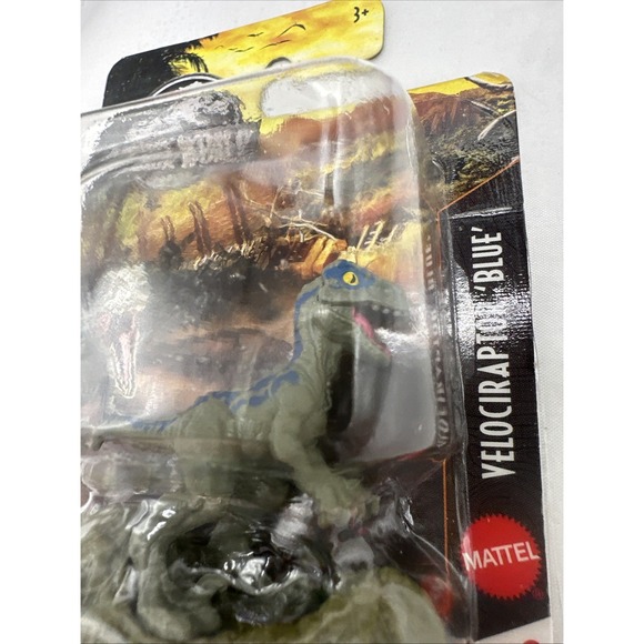 Mattel Jurassic Park World Dinosaur Micro Collection Velociraptor Blue Lot Of 3 - Picture 9 of 12